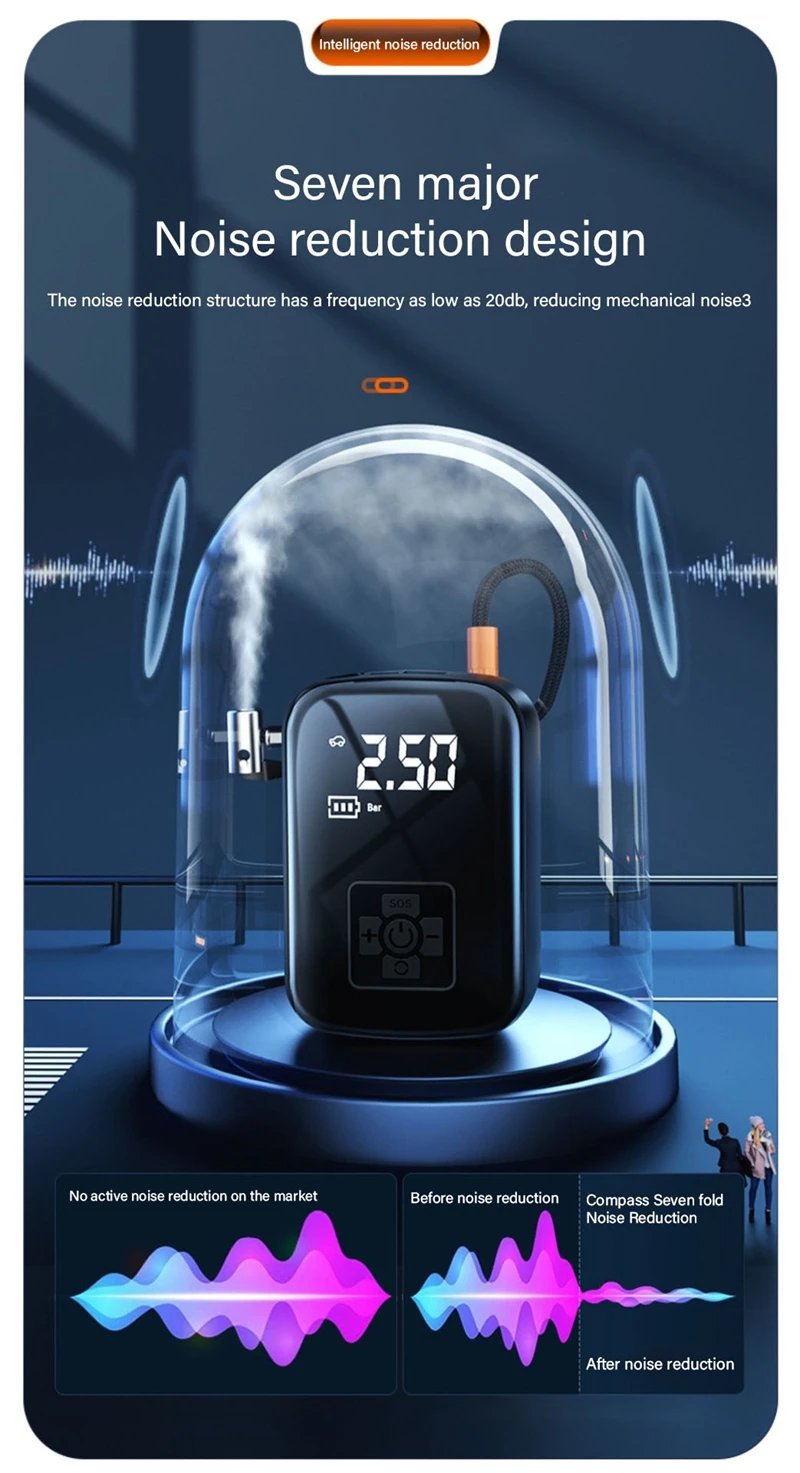 1pc Wireless Car Air Compressor: Your Portable Inflation Solution