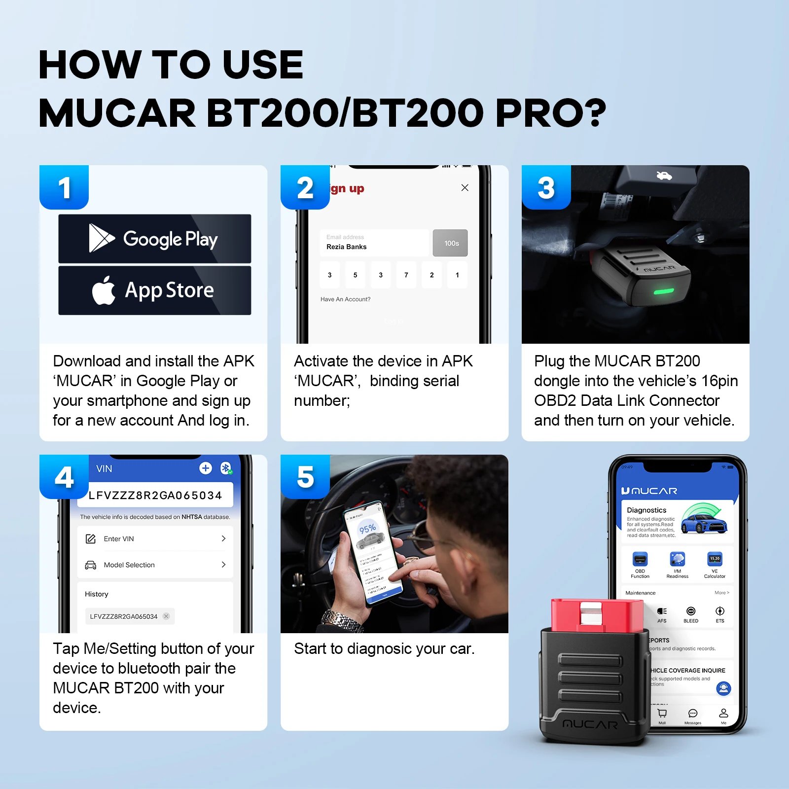 MUCAR BT200/BT200 Pro OBD2 Scanner: Your Automotive Diagnostic Tool