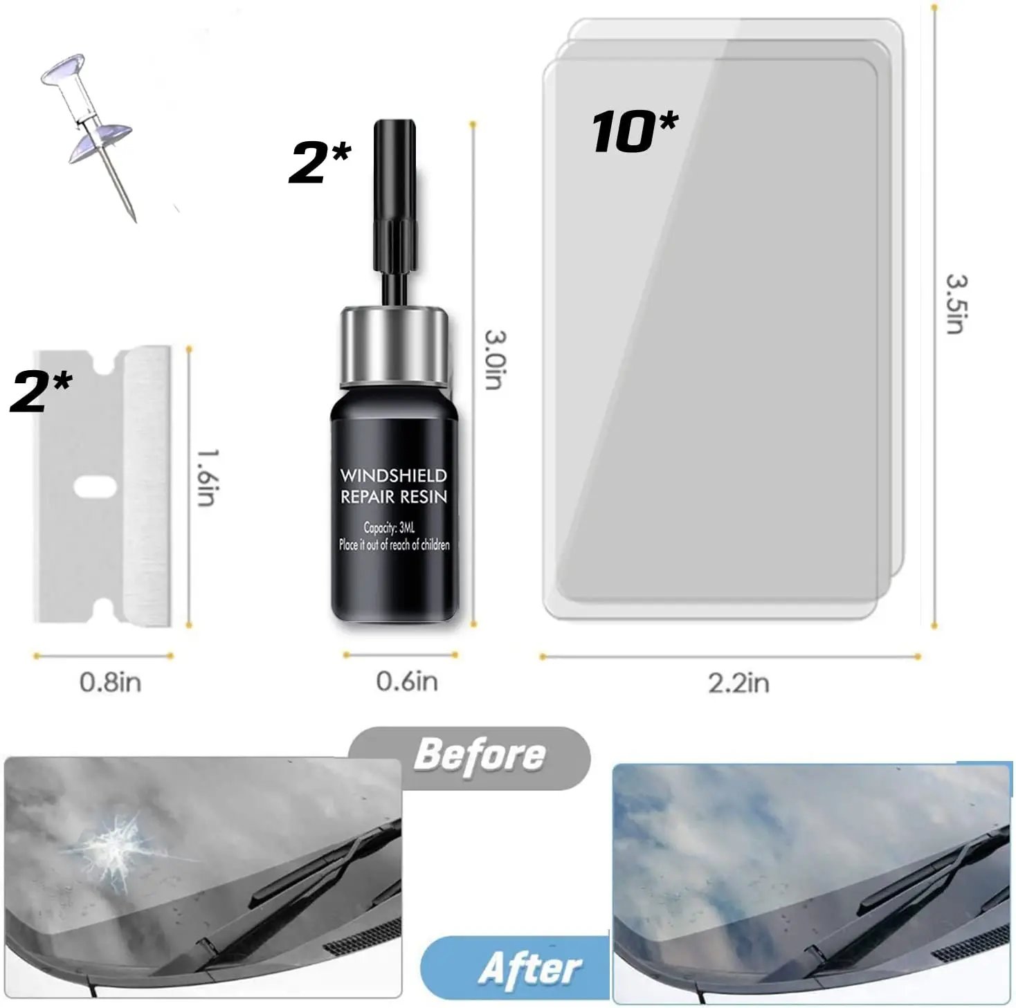 Windshield Repair Kit: Fix Chips and Cracks