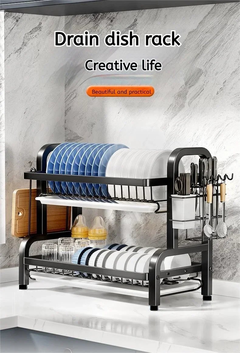 2-Tier Compact Dish Rack: A Space-Saving Essential