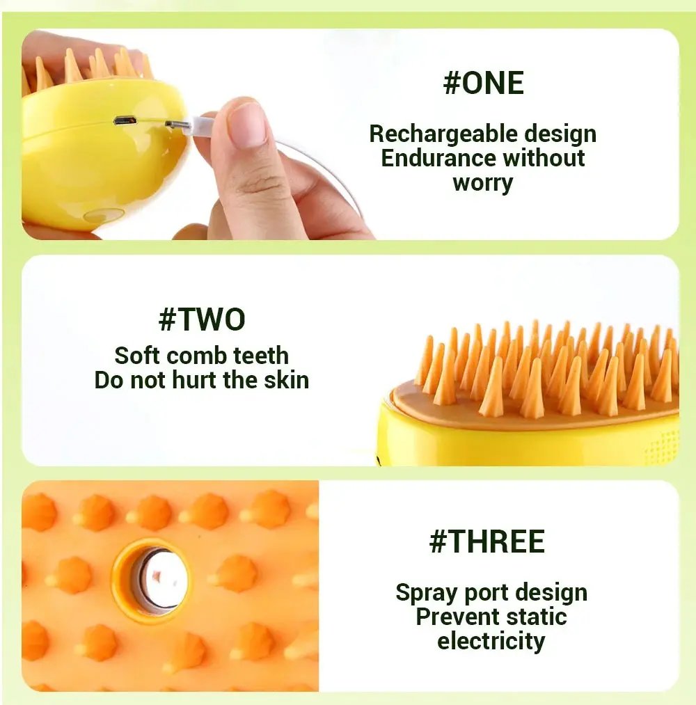 3-in-1 Pet Steam Brush: A Grooming Essential