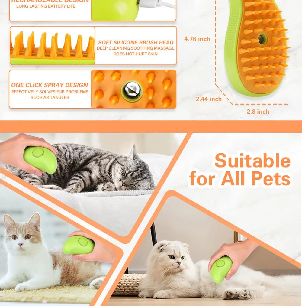 3-in-1 Pet Steam Brush: A Grooming Essential