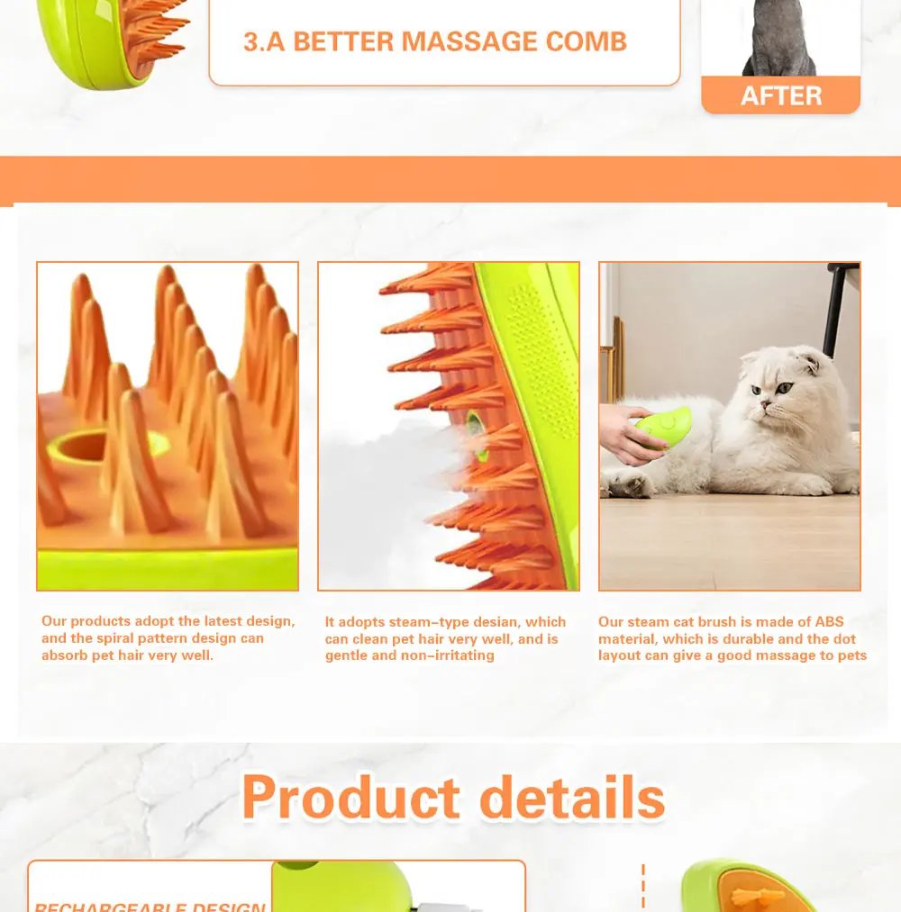 3-in-1 Pet Steam Brush: A Grooming Essential