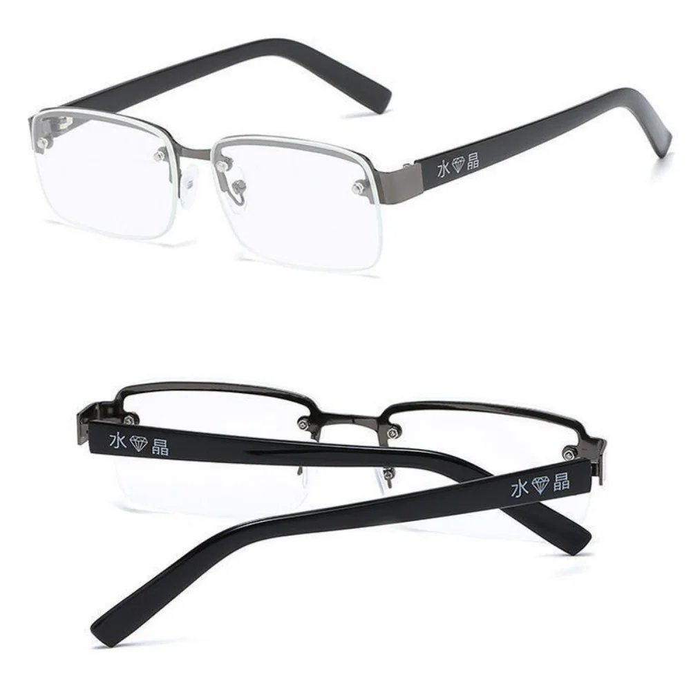The High-quality Half-frame Reading Glasses for Mens Natural Original Stone Presbyopia Glasses