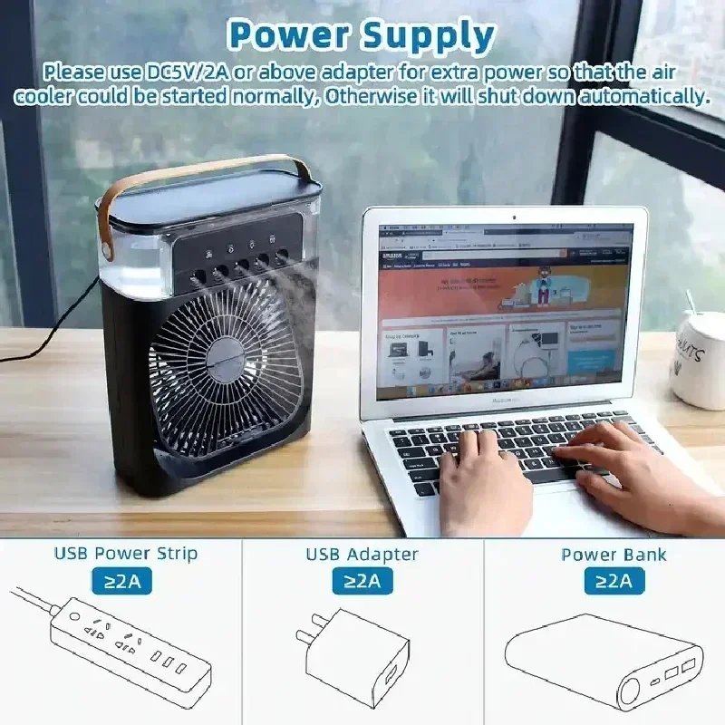 3-in-1 Portable Air Conditioner: Cool, Humidify, and Illuminate