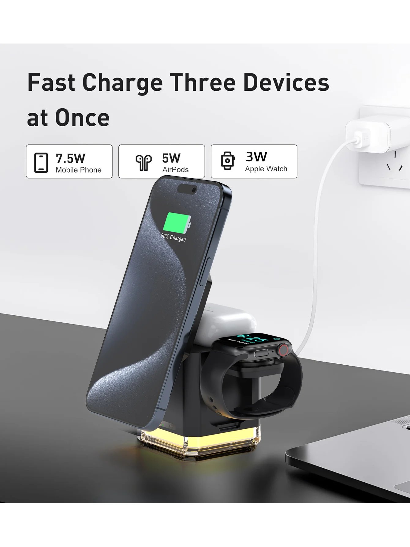 40W 4-in-1 Wireless Charging Stand: Power Up Your Devices