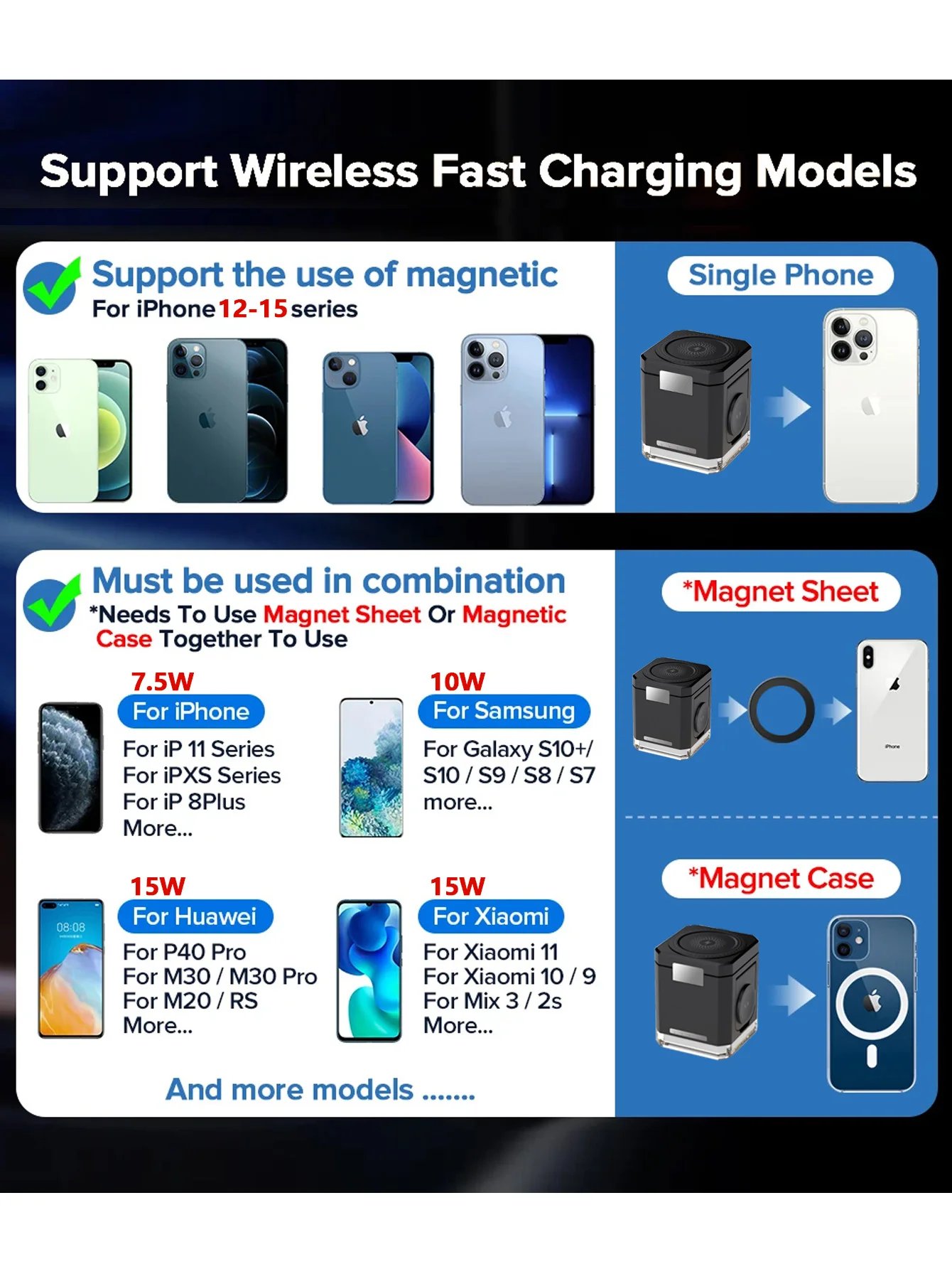 40W 4-in-1 Wireless Charging Stand: Power Up Your Devices