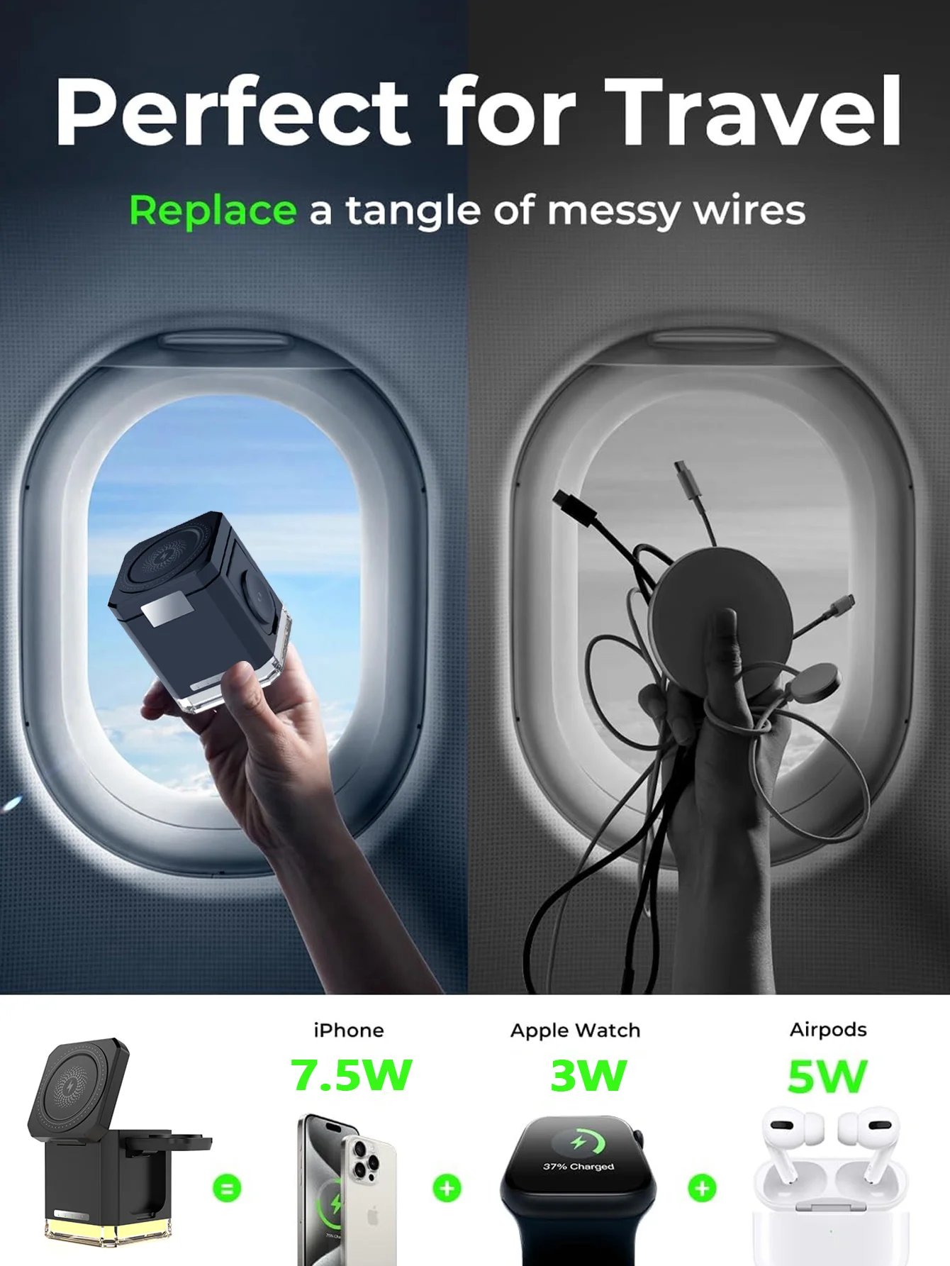40W 4-in-1 Wireless Charging Stand: Power Up Your Devices
