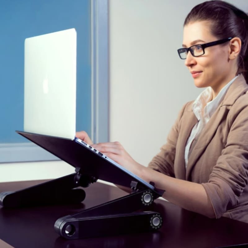 The Office Furniture Computer Stand 42*26cm Adjustable Foldable Laptop Holder Notebook Desks Lap PC Folding Desk Table Vented Stand
