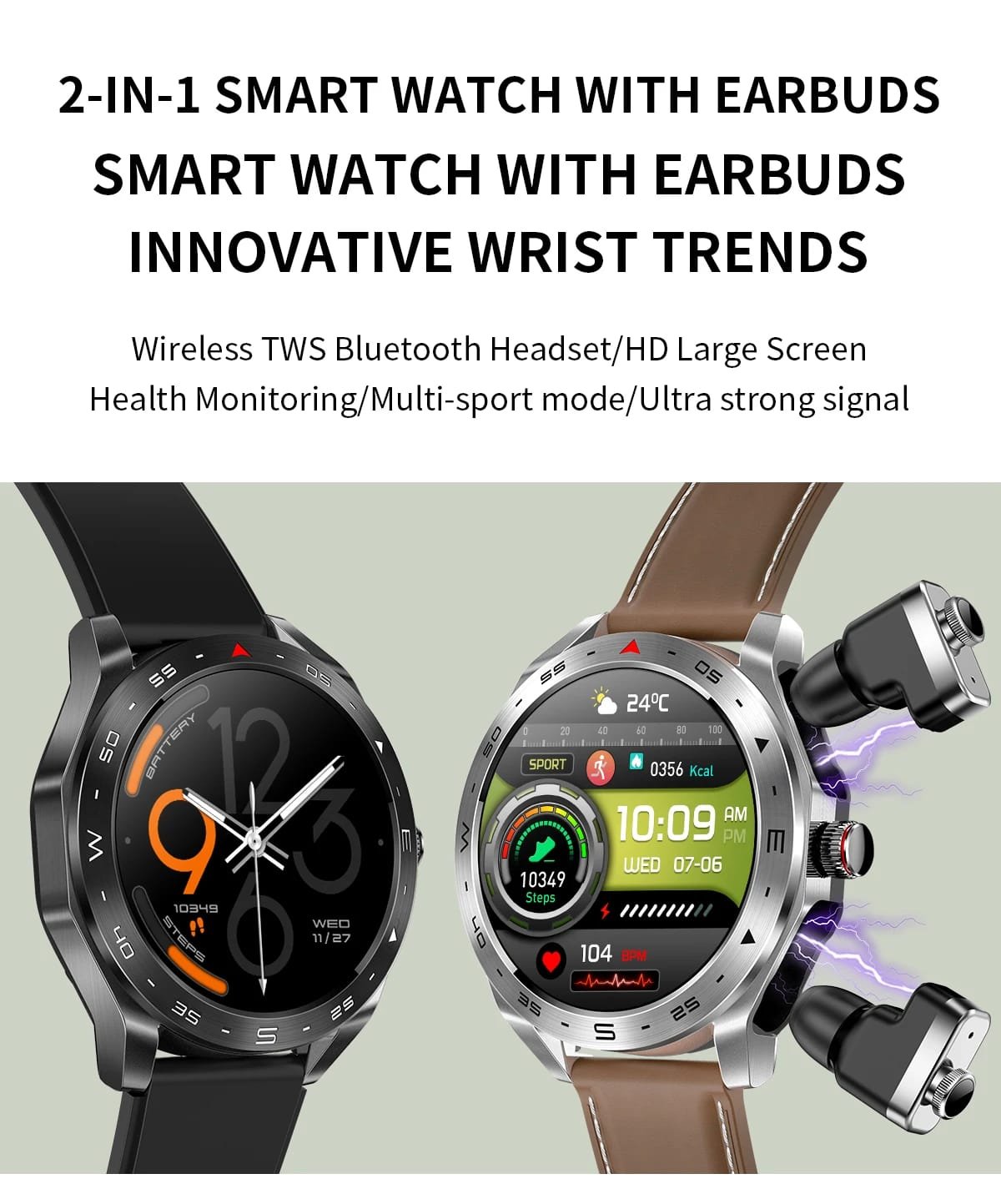 2-in-1 Smart Watch and Earbuds: Your Ultimate Fitness Companion