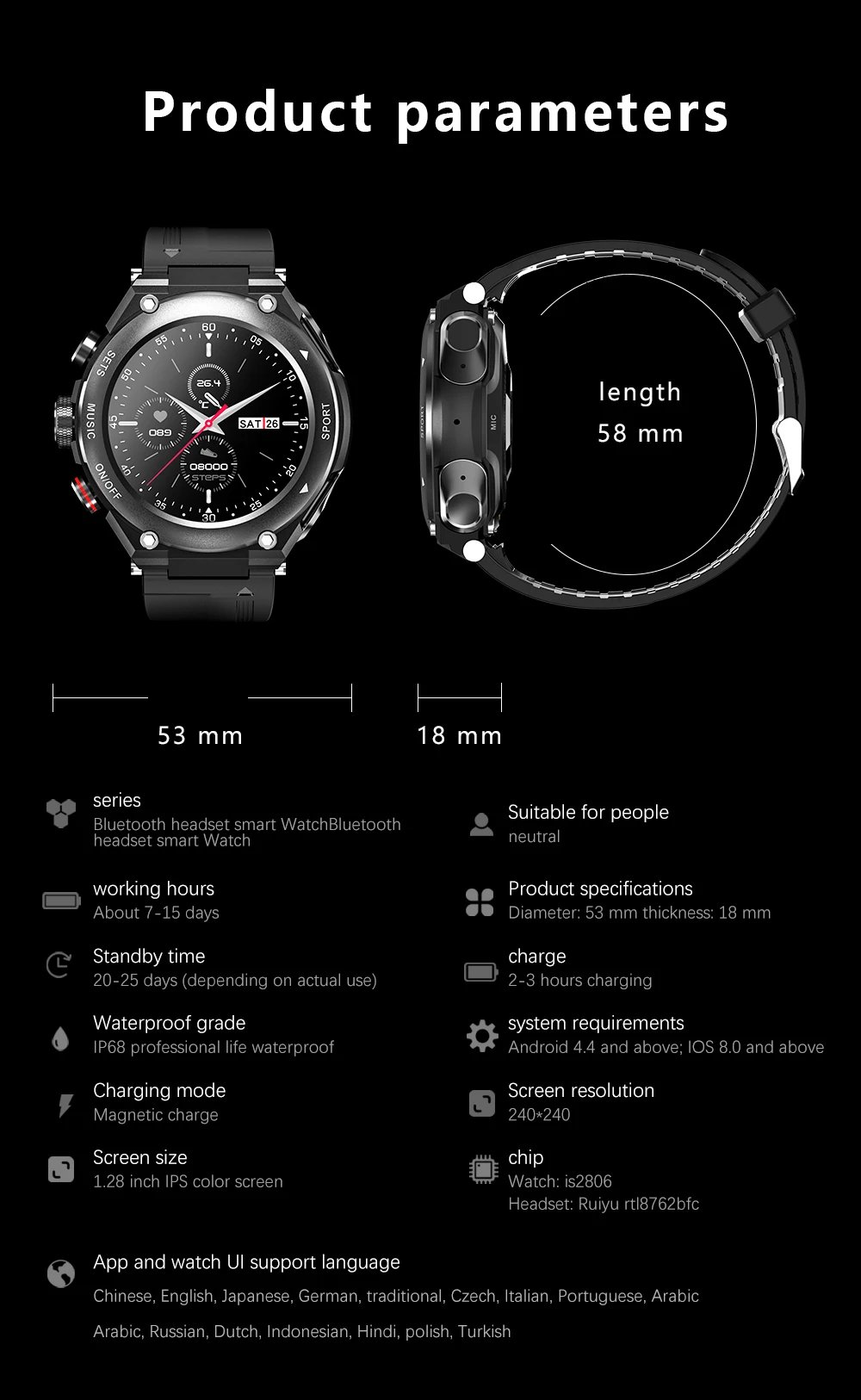 Rainbuvvy T92: Your 2-in-1 Smart Watch and Earbuds