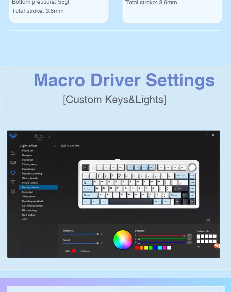 AULA F75: Customizable Mechanical Gaming Keyboard