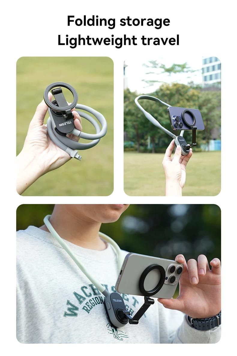 TELESIN Silicone Magnetic Quick Release Neck Mount