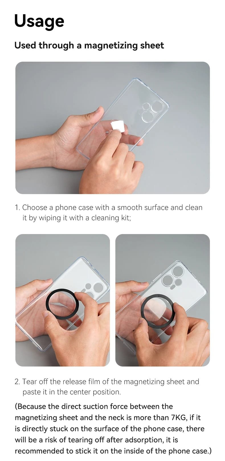 TELESIN Silicone Magnetic Quick Release Neck Mount