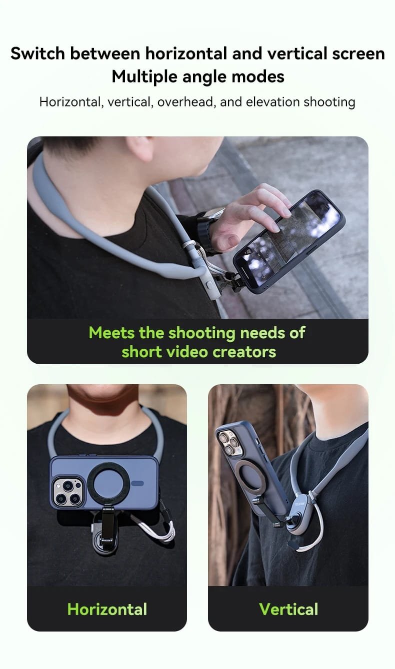 TELESIN Silicone Magnetic Quick Release Neck Mount