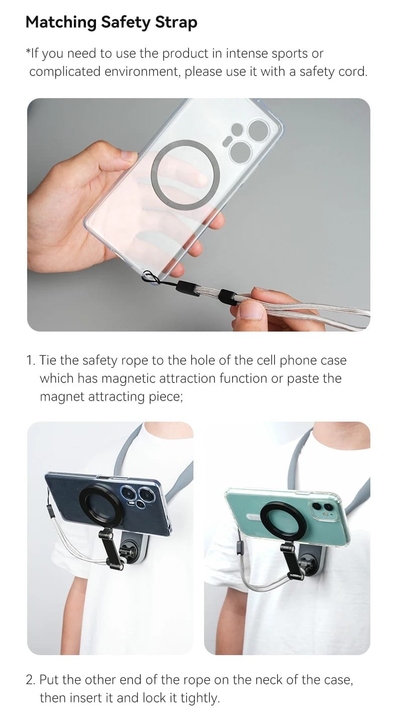 TELESIN Silicone Magnetic Quick Release Neck Mount