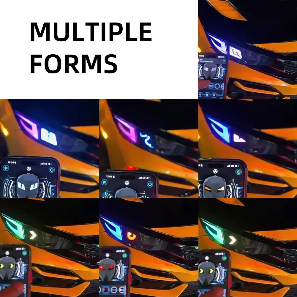 Car Devil Eyes Light Modification Winking Eye Animation Led Display Programmable DIY Animation Pattern Auto Demon Eye Pixel Scre