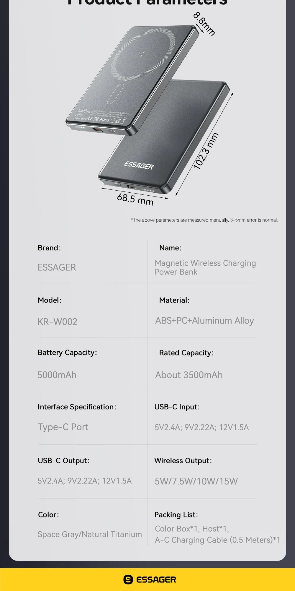 Essager Thin Wireless Power Bank: Magnetic Charging for Your iPhone